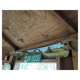 Painted saw and license plate