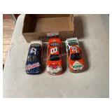 3 Die cast metal racing cars