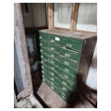 Hardware cabinet with contents