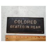 Historical cast iron sign