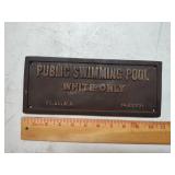 Historical cast iron sign