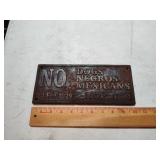 Historical cast iron sign