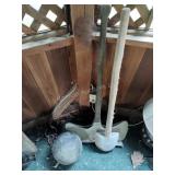 2 imitation tools and bowling ball and chain
