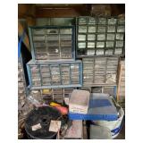 6 parts bins and parts in front of