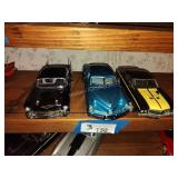 3 die cast cars