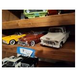 3 die cast cars