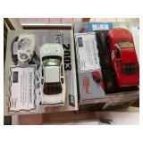 2 Die cast metal racing cars