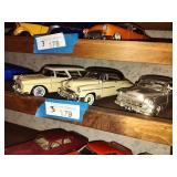 3 die cast cars