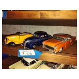 3 die cast cars