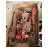 Assortment of pipe wrenches