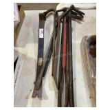 Assorted crowbars and irons