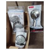 2 sprayer showerheads and 1 wall mount head