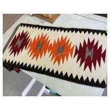 Southwestern Weaving - Missing Fringe, Stains