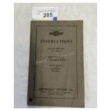 1923 Chevy Car Operating Booklet