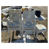 Plastic Outdoor Chairs and End Tables