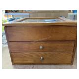 Wooden Jewelry Box, cracked glass