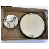 Vintage Mirror Plateau & Other - Fogged /