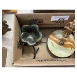 Metal Flower Stem and Figurine on Marble Base