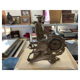 Vintage Brass Statue Mantle Clock