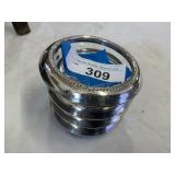 4 Sterling Rim Coasters