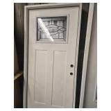 Exterior door, 36 in ,1/4 Deco LH