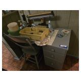 Desk and contents
