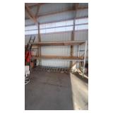 12ft steel shelving with plywood shelves