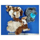 Ewok and 3 Gremlins stuffed toys