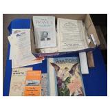 Flat of assorted paper items