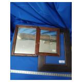 2 oak mirrors and picture frame