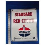 Standard Red Crown porcelain sign