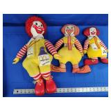 3 McDonalds Ronald McDonald dolls