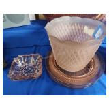 Pink glass dishes and ashtray