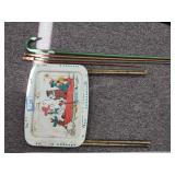 Worlds Fair cane, sticks and TV tray