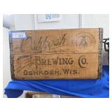 Oshkosh Brewing wood crate