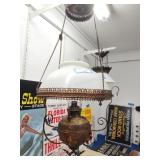 Antique hanging oil lamp