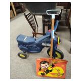 Batman trike and Jack Be Nimble toy shovel
