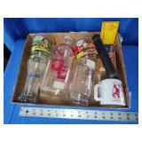 Glasses, milk bottle and other