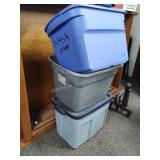 3 totes - 1 with lid