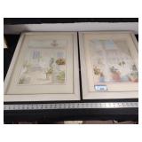 2 framed pictures