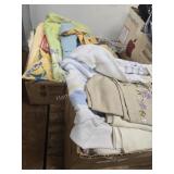 2 boxes of fabric and dollies
