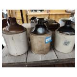 3 stoneware jugs