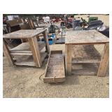 Wood benches and wood sleigh