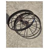 2 metal wheels