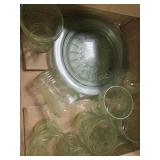 Cameo green glasses  and Tindril plate