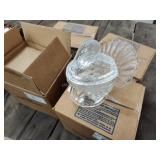 4 glass covered turkeys