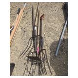 Pitch forks and hoe