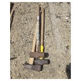 2 mauls and splitting axe