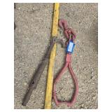 Tongs, nail puller and handle