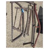Vintage saws and scythe